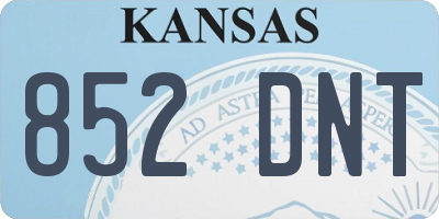 KS license plate 852DNT