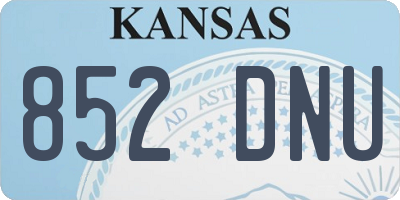 KS license plate 852DNU