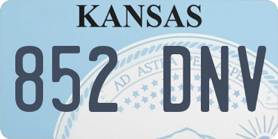 KS license plate 852DNV