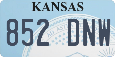 KS license plate 852DNW
