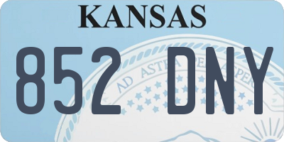 KS license plate 852DNY