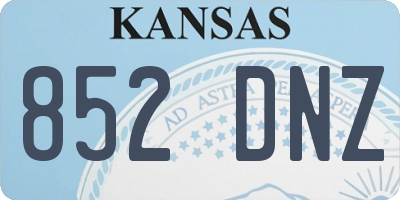 KS license plate 852DNZ