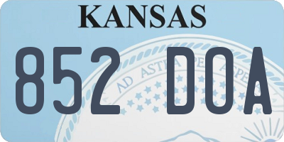 KS license plate 852DOA