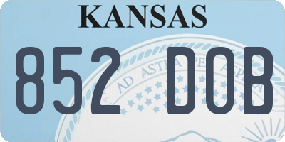 KS license plate 852DOB