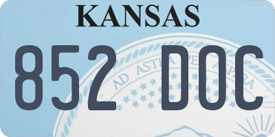 KS license plate 852DOC