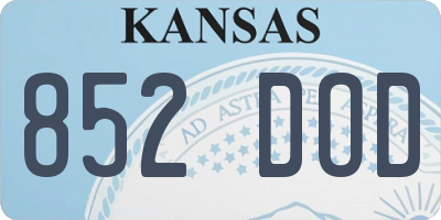 KS license plate 852DOD