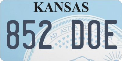KS license plate 852DOE