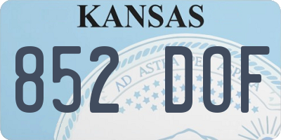 KS license plate 852DOF