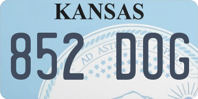 KS license plate 852DOG