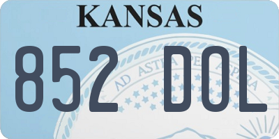 KS license plate 852DOL