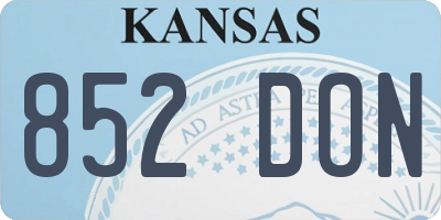 KS license plate 852DON