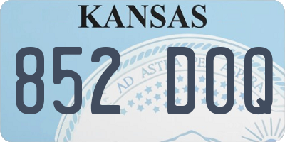 KS license plate 852DOQ