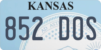 KS license plate 852DOS