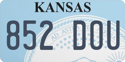 KS license plate 852DOU