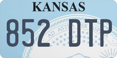 KS license plate 852DTP