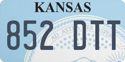 KS license plate 852DTT