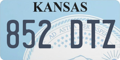 KS license plate 852DTZ
