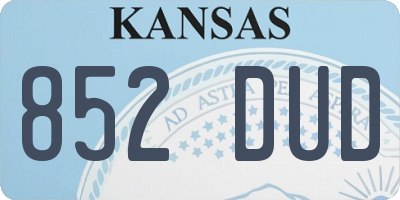 KS license plate 852DUD
