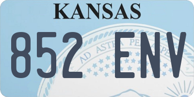 KS license plate 852ENV