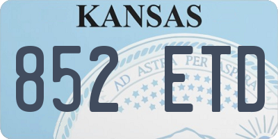 KS license plate 852ETD
