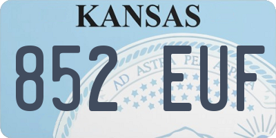 KS license plate 852EUF