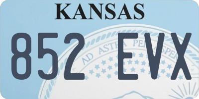 KS license plate 852EVX