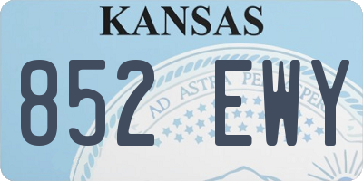 KS license plate 852EWY