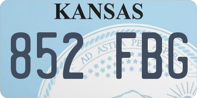 KS license plate 852FBG