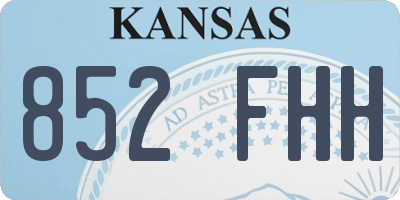 KS license plate 852FHH