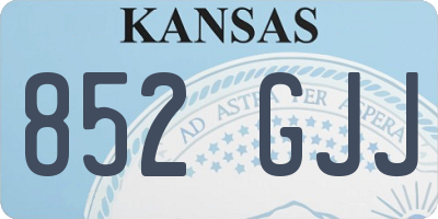 KS license plate 852GJJ