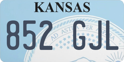 KS license plate 852GJL