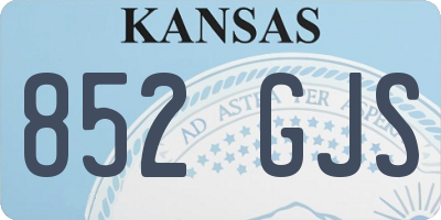 KS license plate 852GJS