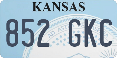 KS license plate 852GKC