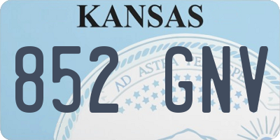 KS license plate 852GNV