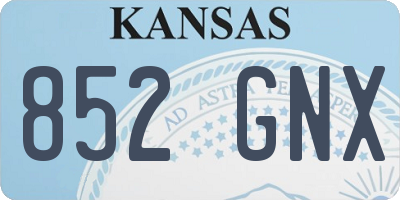 KS license plate 852GNX