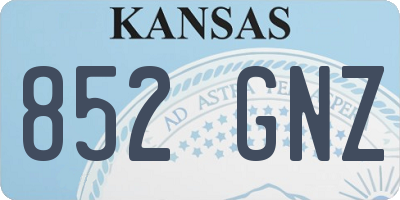 KS license plate 852GNZ
