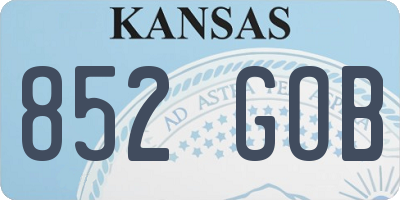 KS license plate 852GOB