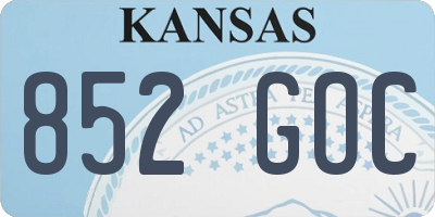 KS license plate 852GOC