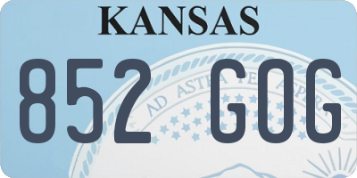 KS license plate 852GOG