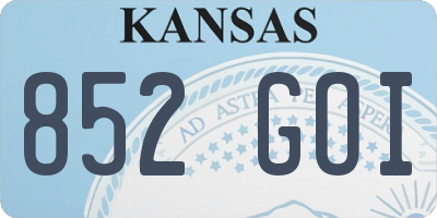 KS license plate 852GOI