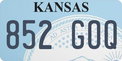 KS license plate 852GOQ