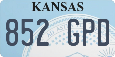 KS license plate 852GPD