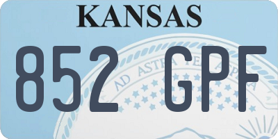 KS license plate 852GPF