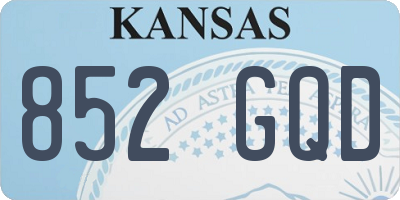 KS license plate 852GQD