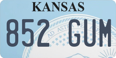 KS license plate 852GUM