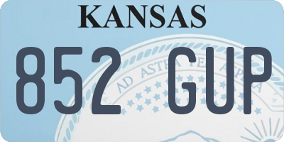 KS license plate 852GUP