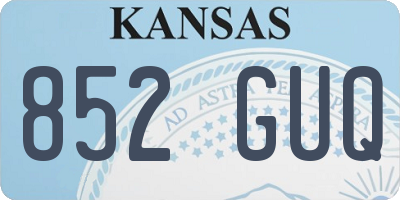 KS license plate 852GUQ