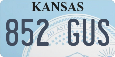 KS license plate 852GUS