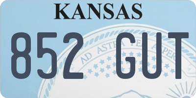KS license plate 852GUT