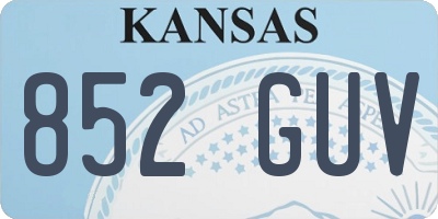 KS license plate 852GUV